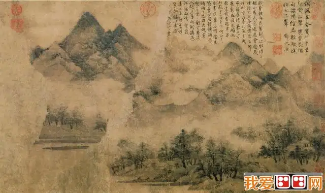 　秋山暮霭图卷 纸本设色 47.5×84cm 故宫博物院藏